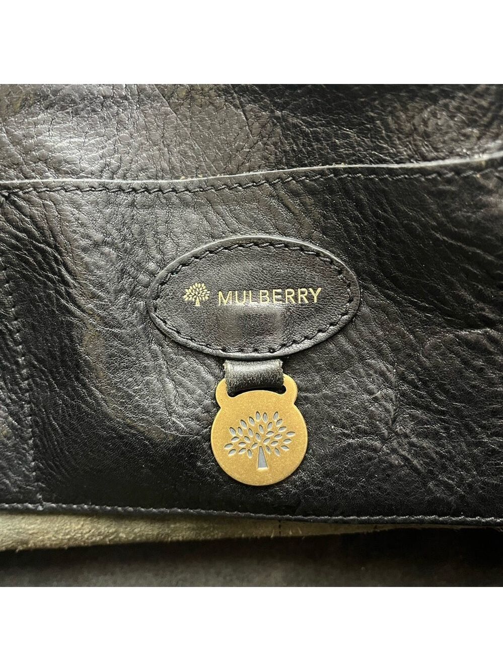 MULBERRY BLACK GRAINED LEATHER BAYSWATER - Picture 10 of 15